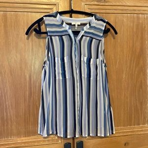 Joie Silk Striped Pocket Blouse size S Sleeveless